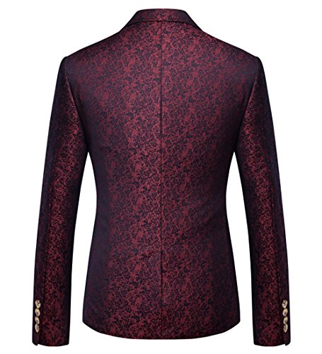 SOLOVEDRESS Men's 3 Pieces Casual Mens Suit Jacket Tux Vest Groomsmen Blazer3