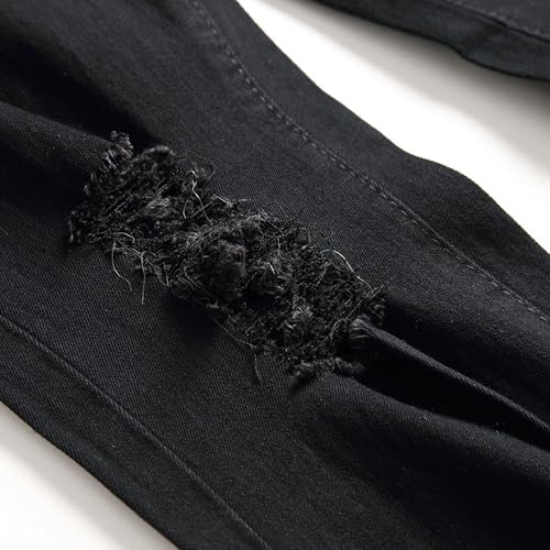Men's Ripped Destroyed Slim Fit Stretchjeans Skinny Trendy Tapered Leg Denim Pants3