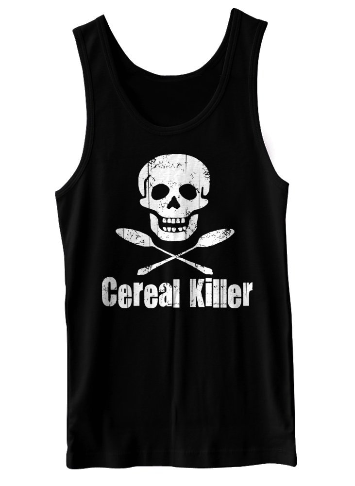 Cereal Killer Funny Biker Tattoo Skull Humor Tank Top