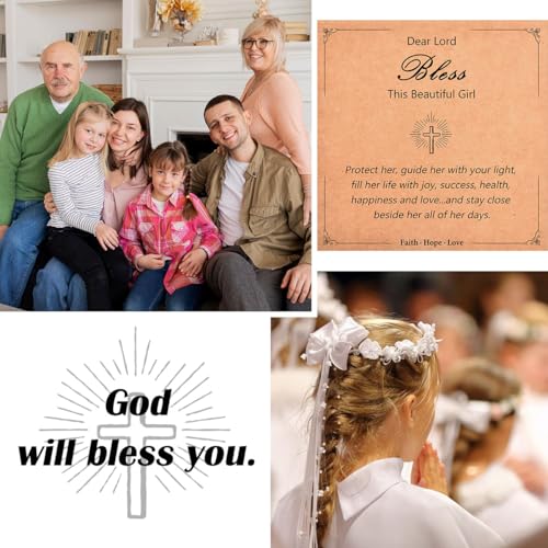 Image of Easter Basket Stuffers for Teens Girls, Christian Cross Bracelet Jewelry | Baptism Confirmation First Communion Easter Gifts for Girls
