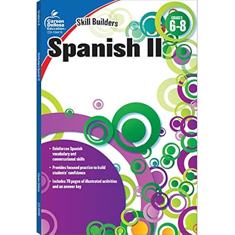 Carson Dellosa | Skill Builders: Spanish 2 Workbook | 6th-8th Grade, 80pgs Cover