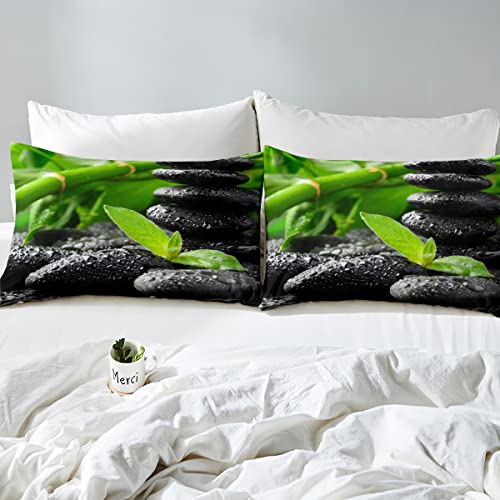Housse de Couette Zen Parure de Lit 200x200cm Pierre - 5