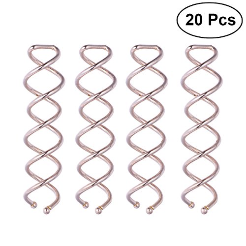 Frcolor Spiral Bobby Hair Pins Twist Screw Hair Clip Spin Clip, Pack of 20 (Rose Gold)