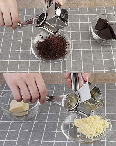 Tonma Multipurpose Rotary Cheese Grater With 1 Stainless Steel Handheld Drums For Parmesan, Mozzerella, Vegetables And More, Ergonomic Design #TOP7