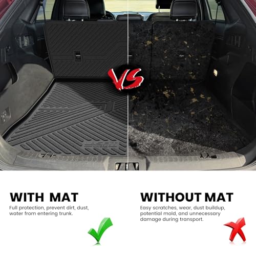Image of LASFIT Floor Mats&Cargo Backrest Mat for Ford Edge 2015-2024 | Floor Liners Costom Fit All Weather Protection TPE Easy Clean, Keep Your Car Trunk Clean and Tidy,1pcs.