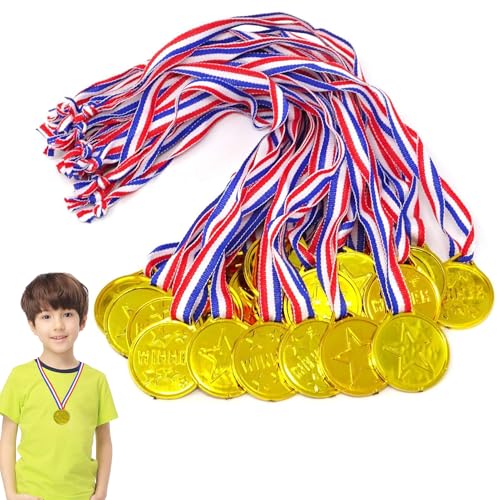 VTYTZZ Medaillen für Kinder 30 Stück Gewinner Goldmedaillen Medaille für Schule Sporttag oder Olympisch Gold für Kinder Wettbewerbe Auszeichnungen Party Preisen Awards