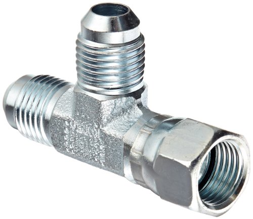 Eaton Aeroquip 203102-6-6S Swivel Nut Run Tee, JIC 37 Degree End Types, Carbon Steel, 3/8 JIC(f) x 3/8 JIC(m) End Size, 3/8