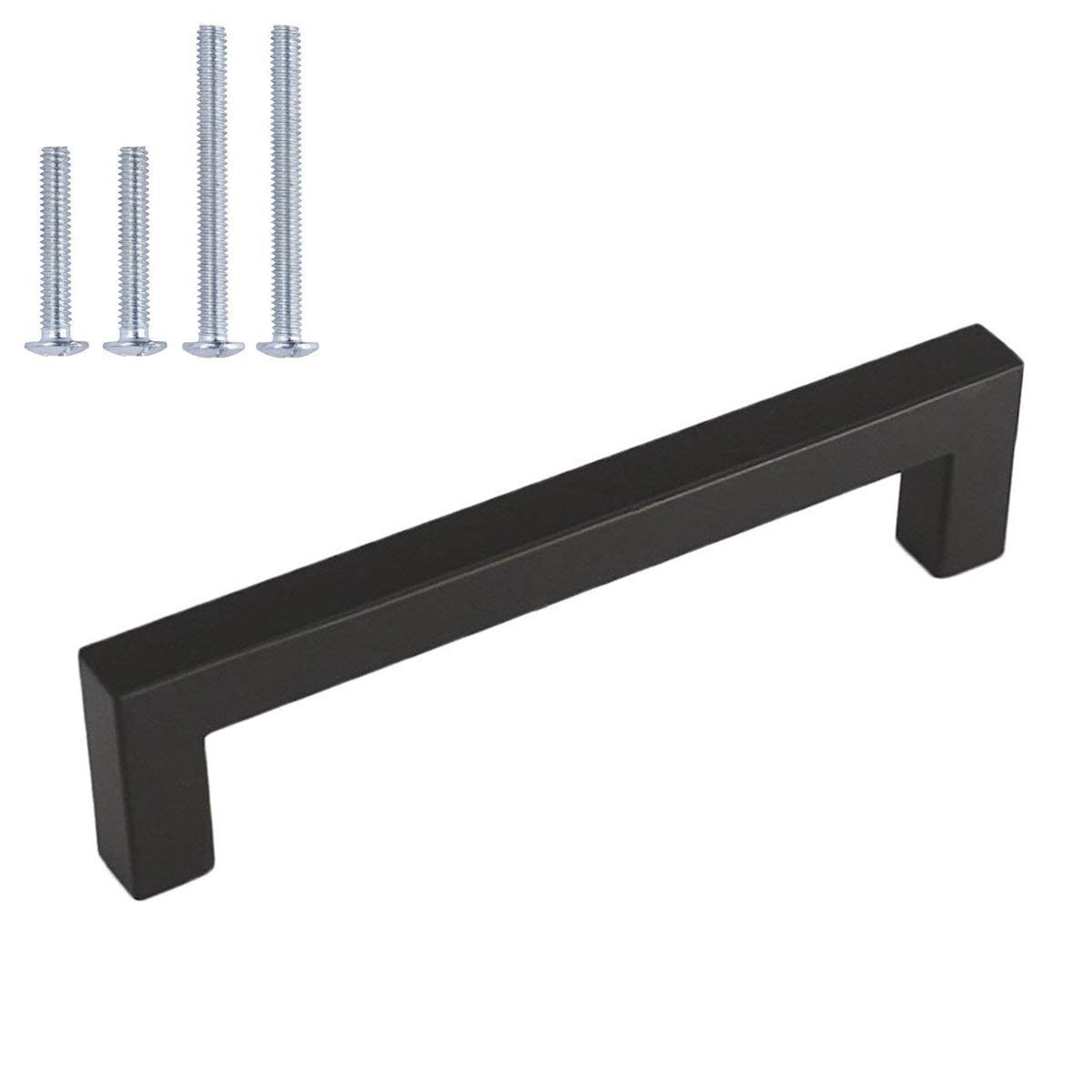 30 Pack homdiy 3 Inch Black Cabinet Pulls Square Black Drawer Handles - Matte Black Kitchen Cabinet Hardware Bar Handles for Cabinets,Cupboard,Bathroom