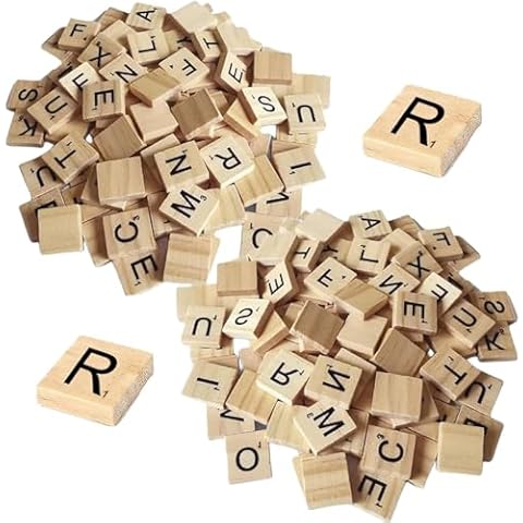 ZNDFTW 200 Pcs Wooden Scrabble Letters Cover