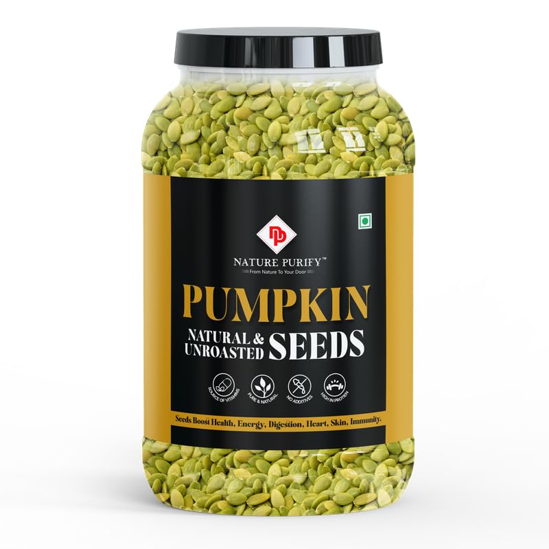 Image of Nature Purify Pumpkin Seeds 900gm | Premium Grade, Raw & Natural | Resealable Jar Pack | Ideal for Cooking, Baking, Topping & Snacking