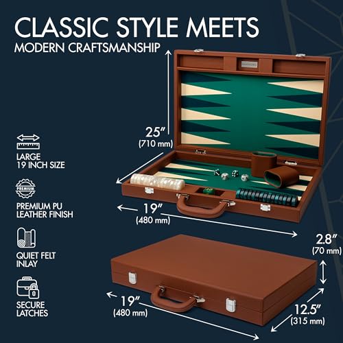 Set de Backgammon 19 Pulgadas Premium para Adultos miniatura 5