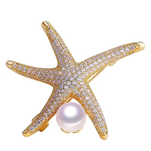 Bijoux de perles broche perle dame élégante avec étoiles motif fin et durable