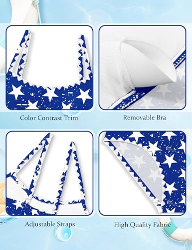 Image of Girls Swimsuit Solid Color Tankini Contrast Trim Swimwear 2 Piece Bathing Suit Padded Swimsuits for Teens 9-16Y