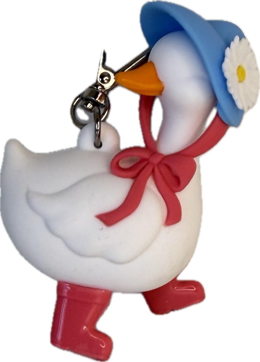 Bath and Body Works Prairie Goose with Blue Hat with Pink Bow and a White Daisy PocketBac Hand Sanitizer Holder