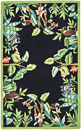 Tapete Decorativo Safavieh Chelsea 76x51 cm Negro Verde miniatura 3