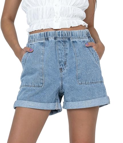 Jean Shorts Womens High Waisted Casual Stretchy...