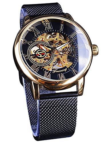 Montre squelette mécanique noire FORSINING style business chic