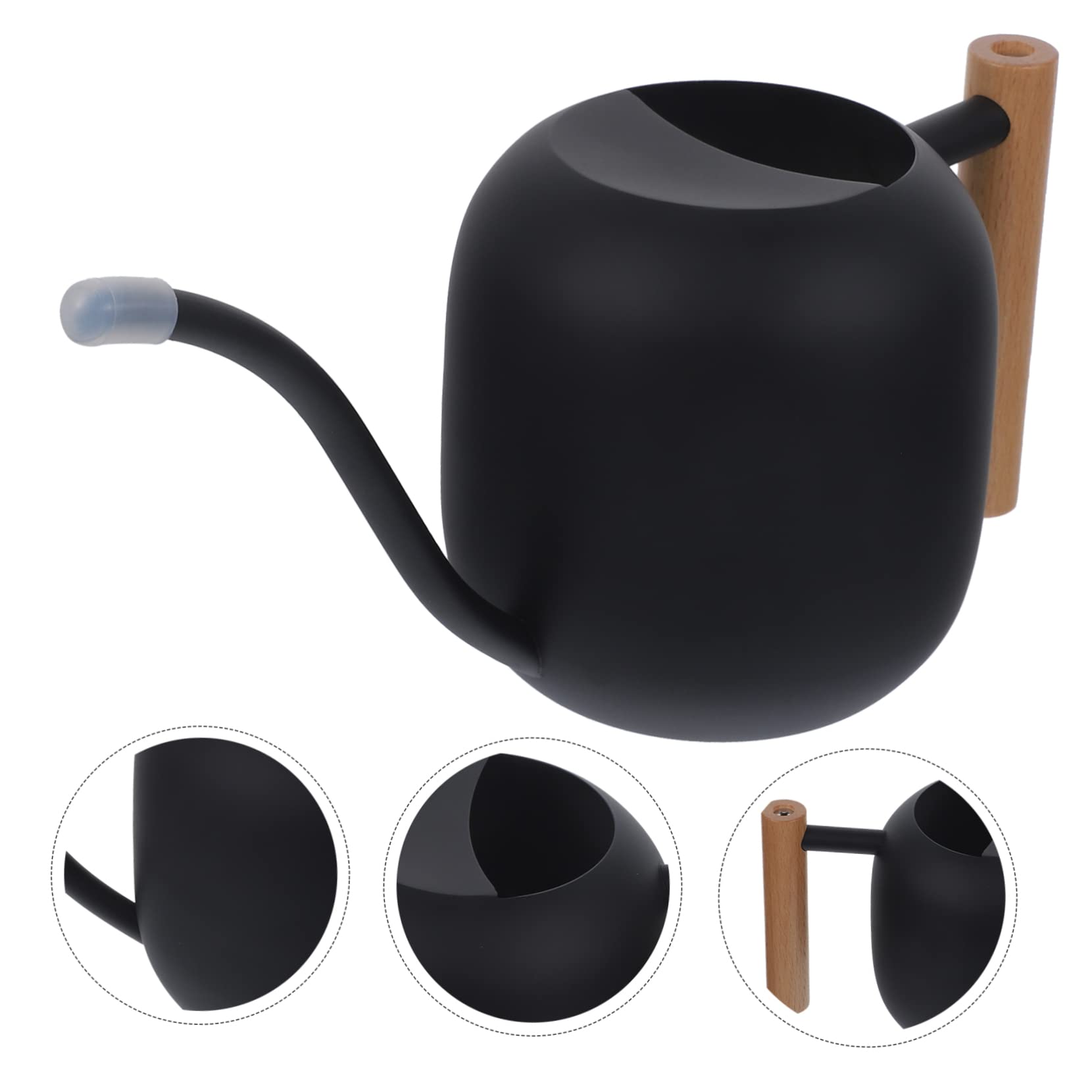 LIOOBO 1.2L Edelstahl Gießkanne Mit Ausgießer – Elegante Blumengießkanne Für Zimmerpflanzen - Sukkulenten Und Bonsai – Stilvolles Design in Schwarz Für Garten Und Innenbereich