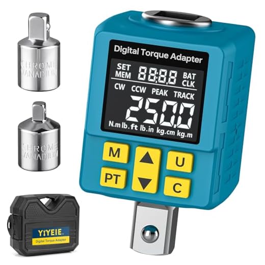 Upgrade Digital Torque Adapter, (±1% Accuracy, 12.5-250Ft-lb), 1/2" Digital Torque Wrench Adapter for Car, Versatile Meter - Smart Alert | Peak/Track | Preset | Store/Delete, for Automotive(340N.m)