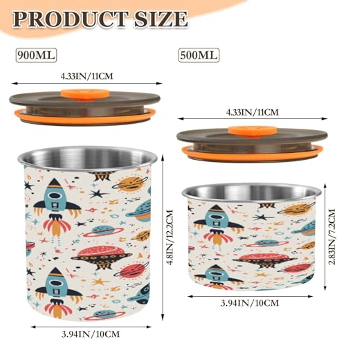 Bote de Café Hermético de Acero Inoxidable 17 oz Cartoon Rockets miniatura 2