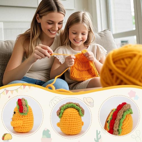 Mini Positive Inspirational Birthday Gifts for Women Sister Friend Friendship Graduation Gifts Dad Son Fathers Day Christmas Emotional Crochet Animals Duck Potato Nuggets Pickle for Teen Girls Boys - Image 6