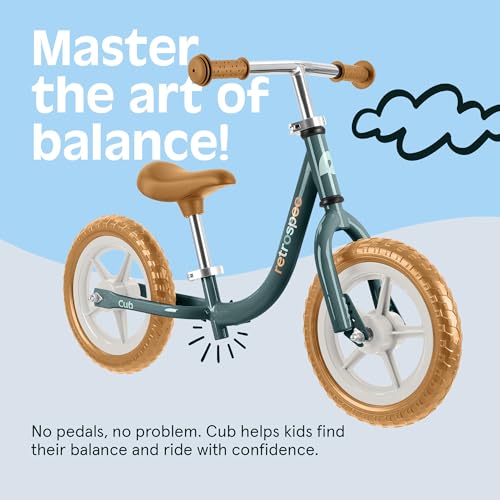 Image of Retrospec Cub Toddler Balance Bike for Ages 18 Months - 3 Years - 12in No-Pedal Beginner Bicycle with Adjustable Seat, Puncture-Proof Tires & Safe Low Frame Design