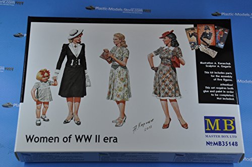 Modelo plástico mujeres de la era WW II 4 figuras 1/35 miniatura 2
