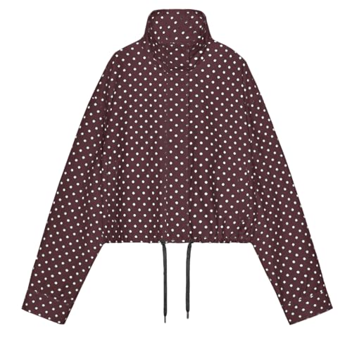 Songling Women Polka Dot Jacket Casual Coat Zip Up 2025