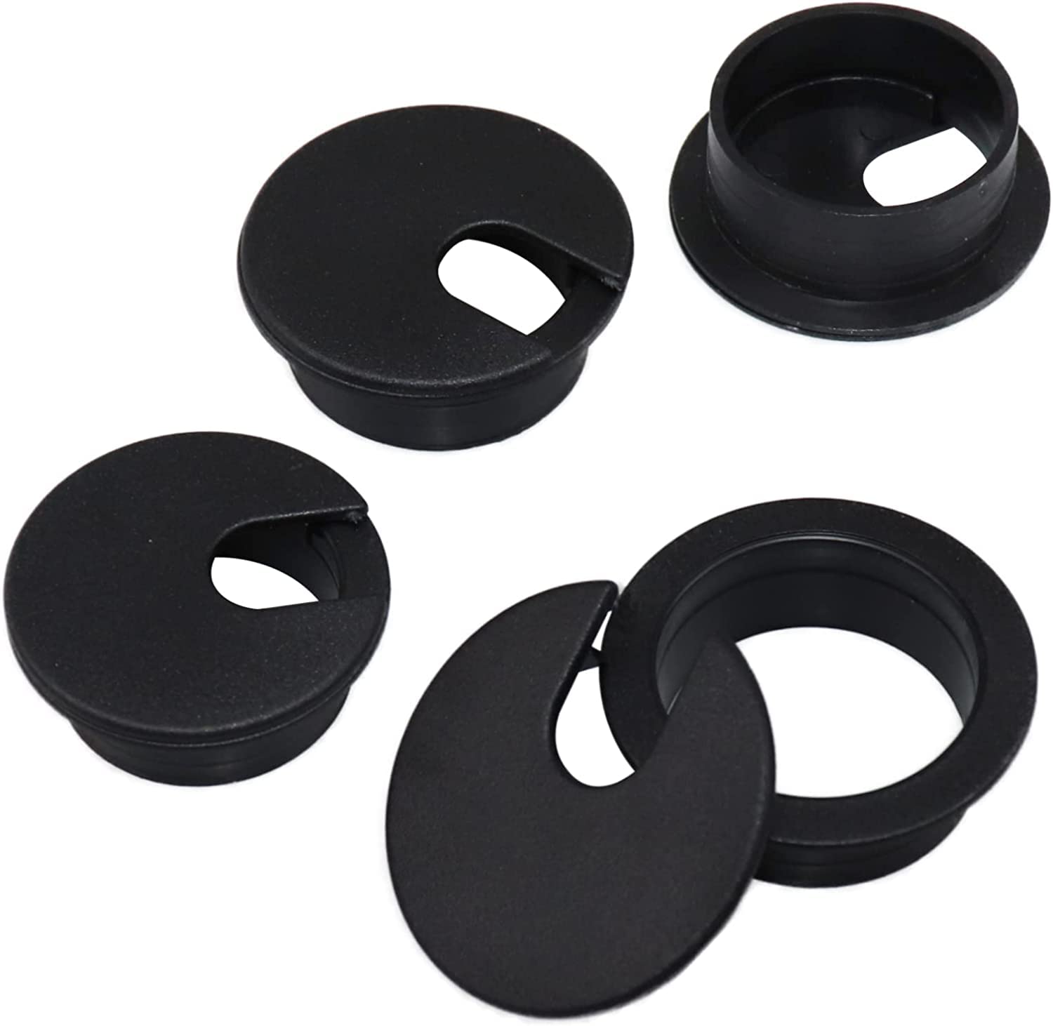 Sybnikolf Black Desk Grommet 60Mm Desk Cable Wire Grommet 4Pcs Cord Table Tidies For Home And Office Surface Port Hole Covers(,35Mm)