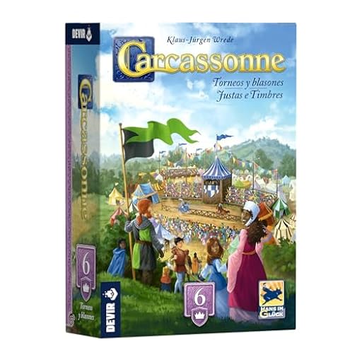 Devir - Carcassonne: Torneos y Blasones – Expansión del Juego de Mesa clásico, Estrategia, Colocación de losetas, Competición y Premios para 2-6 Jugadores (BGCARTBPS) | Ya disponible en tu tienda friki favorita! En mundofriki.es! Devir - Carcassonne: Torneos y Blasones – Expansión del Juego de Mesa clásico, Estrategia, Colocación de losetas, Competición y Premios para 2-6 Jugadores (BGCARTBPS) | Ya disponible en tu tienda friki favorita! En mundofriki.es!