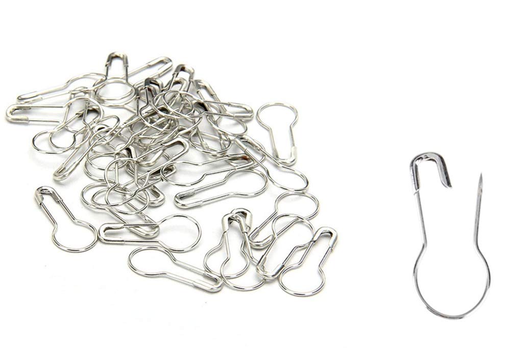First Steps Silver 50 X Calabash Small Pear Shape Safety Pins Tiny 21Mm 2Cm Stitch Marker (Silver)