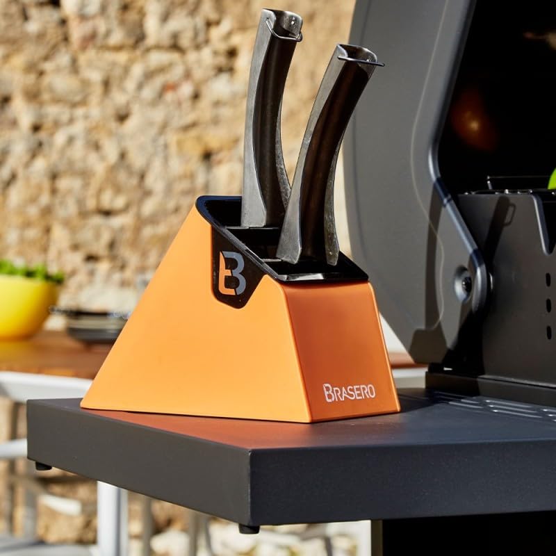 BRASERO BY FAVEX – Barbecue gaz Spring II 4 brûleurs – Surface mixte grille & plancha fonte – 12,6 kW – EASY CLEAN – Tablettes rabattables - Jusqu'à 12 convives - Noir
