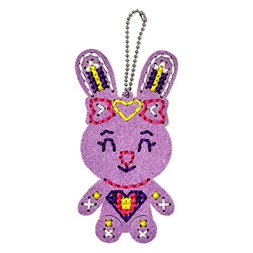 Image of C.S. Kids BS14 Magic World 6-in-1 Keychain - My Cross-Stitch Buddies, Arts & Crafts Gifts -Crafting Keychain | Educational DIY Cross-Stitch for Kids, Bunny, Koala, Owl, Butterfly, Unicorn, Penguin