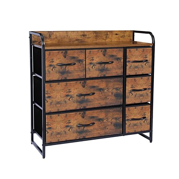 Kamiler 7 Drawer Dresser,3Tier Storage Organizer,Chest of Drawers for
