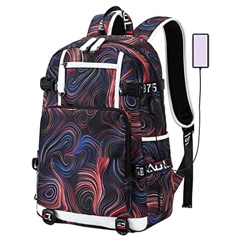 ZHIERNA Boys Backpack with Charging Port, Laptop Backpacks 17 Inch, Water Resistant Daypack Bookbags for College Students (Red) Cover