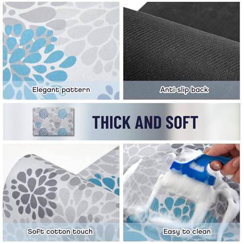 Image of Teenyyou 1 Pcs 26 inch x 18 inch Dryer Top Protector Mat, Washer and Dryer Topper, Non Slip Waterproof Machine Cover Dust Proof Quick Drying Topper Pad for Laundry and Kitchen (Bloom Blue)