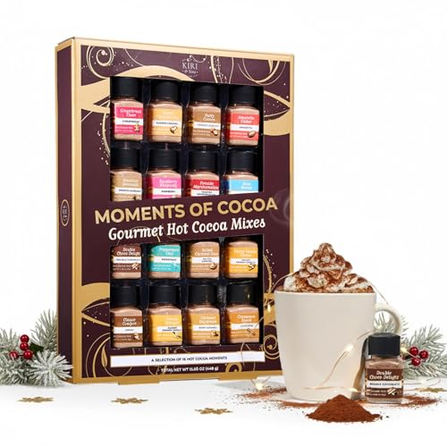 Hot Chocolate Mix Gift Set – 16 Mini Bottle Cocoa Sampler with As...