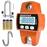 Sutekus Digital Hanging Scale 660lb Portable Crane Scale Waterproof Fish Scale 300kg Handheld Scale for Luggage Farm Hunting Fishing Outdoor