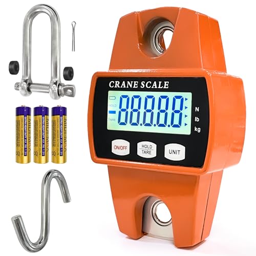 Sutekus Digital Hanging Scale 660lb Portable Crane Scale Waterproof Fish Scale 300kg Handheld Scale for Luggage Farm Hunting Fishing Outdoor