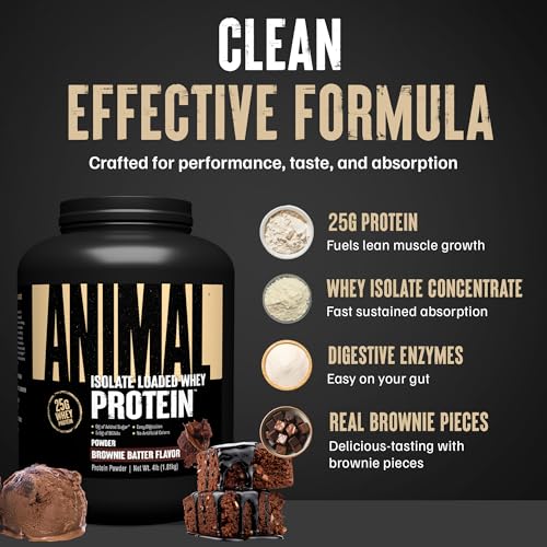 Image of Animal Whey Isolate Protein Powder, 25G High Protein | Brownie Batter 4LB