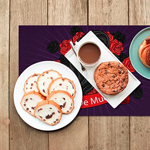 Sets de table Dia De Muertos anti-glisse pour protéger la table des enfants