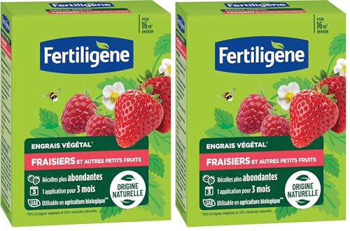 Engrais vegetal fraisiers et petits fruits 100% naturel 1,2kg Fertiligene
