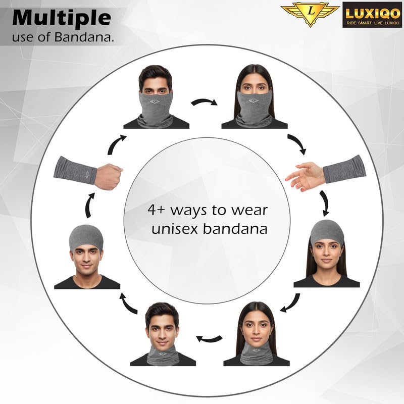 Image of Osmo Fibre Bandana for Men & Women-Made with Advanced Osmo Fibre,Ultra-Soft,Breathable, Odour-Resistant & UPF50+ UV Protection Multi-Use Neck Scarf,Headband,Face Mask,Beanie