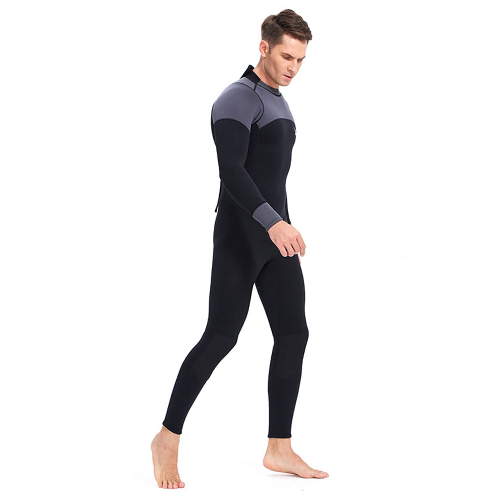 Wygwlg Combinaison en néoprène 3 mm pour Hommes, Combinaison à Manches Longues avec Fermeture éclair dans Le Dos, Combinaison de Surf, Combinaison de plongée, Combinaison de Triathlon