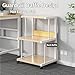 Rolling Printer Stand with Storage, Under Desk Printer Cart with Wheels, 3 - Tier Wooden Metal Shelf for Office, Desktop Printer Stand Organizer for Files and Accessories(Brown)