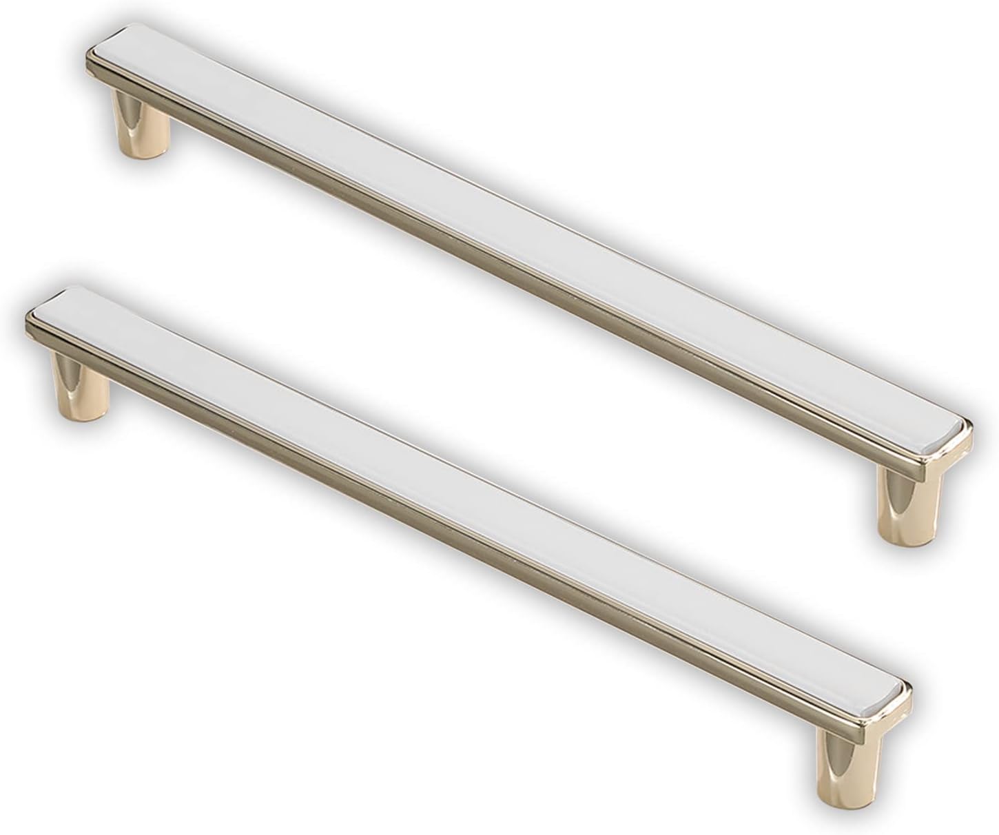 2 Pack Handles White Gold Zinc Alloy Drawer Pulls Modern