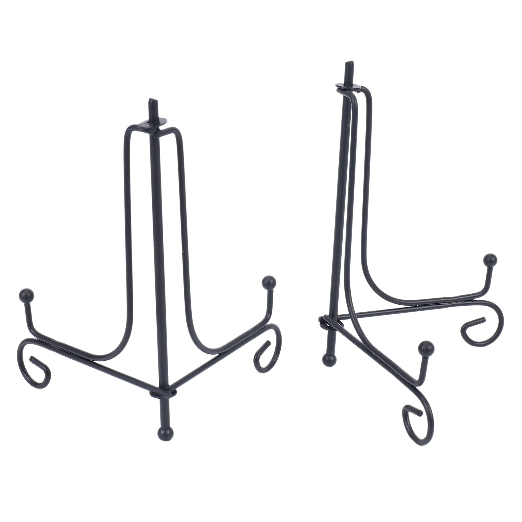 CTRLZS (2 Pack Iron Display Stand, Easel Plate Display Photo Holder Stand, Displays Picture Frames, Cookbooks, Decorative Plates, Tablets And Art 5 Inch