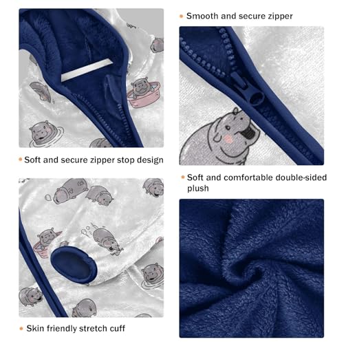 Baby Hippo Girls Fleece Jacket Girls Fall Jacket Girls Zip Up Hoodie Girls Sherpa Jacket 2-10T3