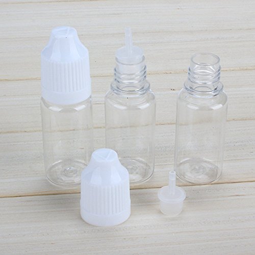 Transparent PET Empty Squeezable Dropper Bottles Eye Liquid Empty Dropper Smoke Oil Bottle(Bottle+Tip Cap+Cap) (50)