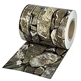 TecTake PVC Sichtschutzfolie Sichtschutzstreifen inkl. Befestigungsclips 450g/m² - Diverse Modelle - (35m Stein-Optik | Nr. 401869)